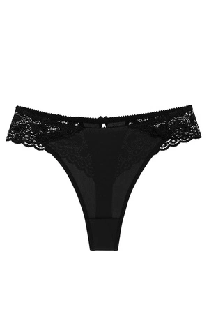 Wol-Bar Tanga Majtki stringi, czarny