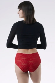 Julimex Bellie Maxi Majtki wysokie figi, czerwony