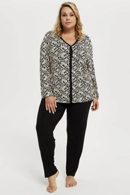Italian Fashion Abisynia dł.r. dł.sp. Nocna piżama, druk/czarny