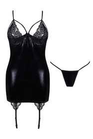 Beauty Night Gemma chemise BN6598 Nocna komplet koszulka + stringi, black
