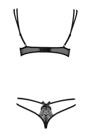 Obsessive Intensa set Nocna komplet biustonosz + stringi, czarny
