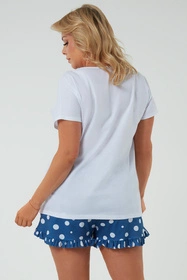 Italian Fashion Raba kr.r. kr.sp. Nocna piżama, biały/druk niebieski