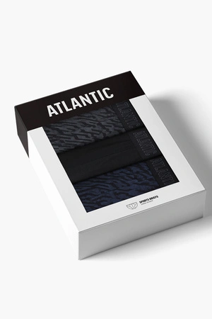 Atlantic 3MP-221 3-pack Majtki slipy, grafit/czarny/indygo