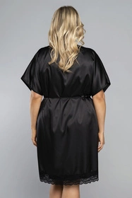 Italian Fashion Dotyk kr.r Nocna szlafrok, czarny