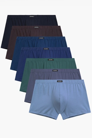 Atlantic 7SMH-001 7-pack Majtki bokserki, niebieski/zielony/denim jasny/granat/denim/brązowy/indygo