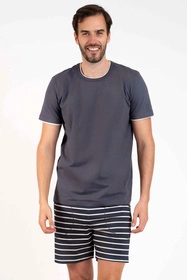 Italian Fashion Lars kr.r. kr.sp. Nocna piżama, grafit/druk