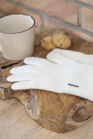 Vivisence 7202 Rękawiczki dzianinowe, biały