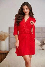 Doctor Nap SWW.5133 Nocna szlafrok, red allure