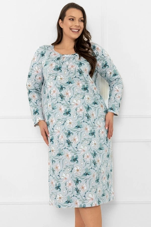 Italian Fashion Sekwoja dł.r. Nocna koszula, druk/turkus