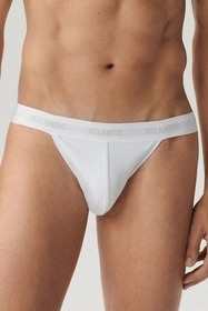 Atlantic 3BMP-1571 Jockstrap 3-pack Majtki slipy otwarte, biały