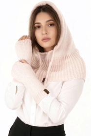 Vivisence 70110Kmpl Komplet kaptur+rękawiczki, pudrowy róż