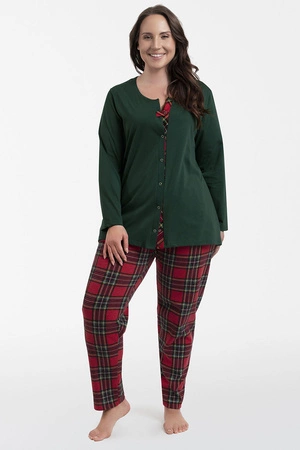 Italian Fashion Zorza dł.r. dł.sp. Nocna piżama, zielony/druk