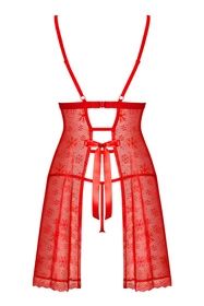 Obsessive Claussica Nocna komplet koszulka + stringi, red
