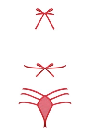 Obsessive Giftella set Nocna komplet biustonosz + stringi, czerwony