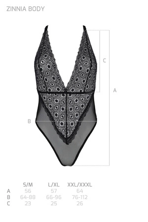 Passion Zinnia body Body sexy, black