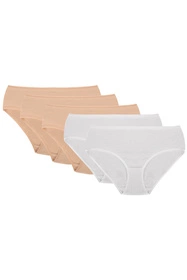 Vivisence 4002 5-pack Majtki figi, beżowy/beżowy/beżowy/biały/biały