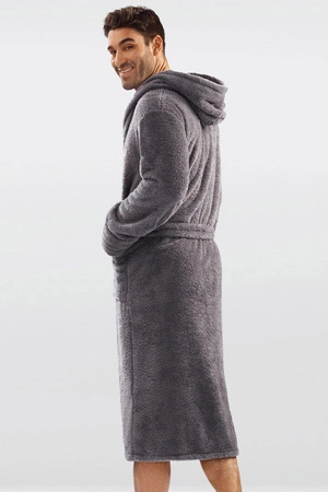 Dkaren 130 z kapturem Nocna szlafrok, szary