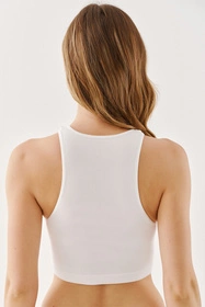 Gabriella Halter Rib Code 1203 Top fitness, bianco