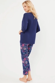 Italian Fashion Folk r.3/4 sp.7/8 Nocna piżama, granat/druk