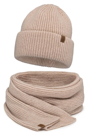 Vivisence 70113Kmpl Komplet czapka+szalik, beżowy