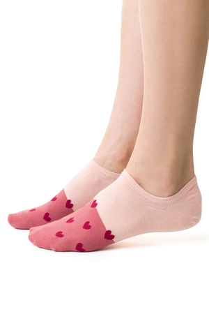Steven 021 wzorowane stopki Skarpety stopki, różowy/serca 059
