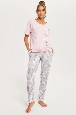 Italian Fashion Dracena kr.r. dł.sp. Nocna piżama, róż/druk