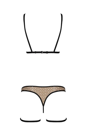 Passion Gabi set Nocna komplet biustonosz + stringi, black