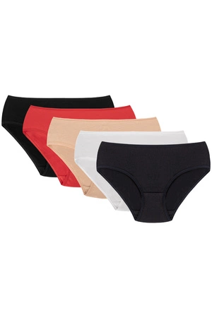 Vivisence 4002 5-pack Majtki figi, czarny/czerwony/beżowy/biały/granatowy