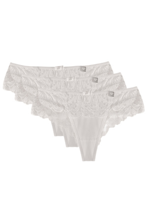 Wol-Bar Diamond 3503 3-pak Majtki szorto-stringi, bia�y