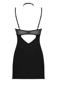 Obsessive Selinne chemise Nocna komplet koszulka + stringi, czarny