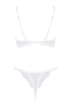 Obsessive Bianelle set Nocna komplet biustonosz + stringi, biały