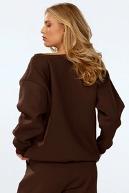 Dkaren Rehema-Bl Bluza nierozpinana, czekolada