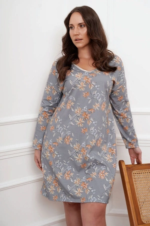 Italian Fashion Kasos dł.r. Nocna koszula, druk/szary