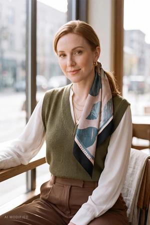 Vivisence S180-014 Szalik lub apaszka apaszka, pastelowy róż/niebieski