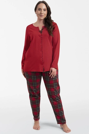 Italian Fashion Zorza dł.r. dł.sp. Nocna piżama, czerwony/druk