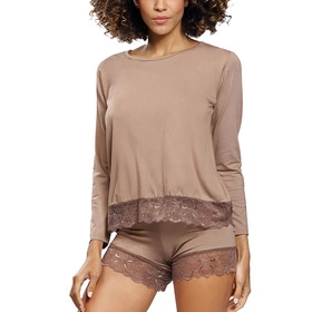 Dkaren Kornelia Nocna komplet koszulka + szorty, cappucino