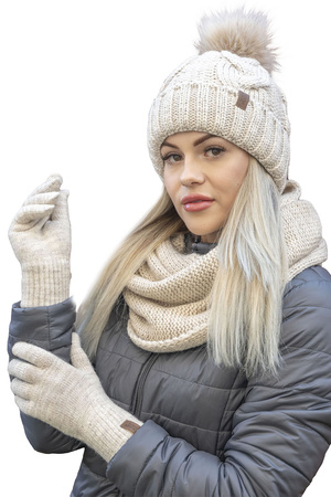 Vivisence 7014R R�kawiczki dzianinowe, be�owy jasny
