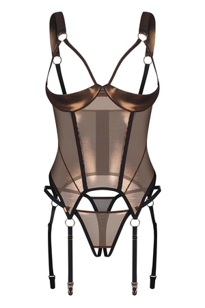 Obsessive Soranna corset & crotchless thong Gorset sexy, black