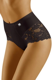 Wol-Bar Diamond 3506 3-pak Majtki wysokie figi, czarny-czarny-biały