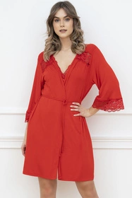 Italian Fashion Samaria r.3/4 Nocna szlafrok, czerwony