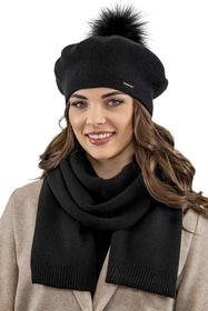 Vivisence 7035Kmpl Komplet beret+szalik, czarny