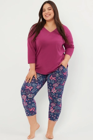 Italian Fashion Folk r.3/4 sp.7/8 Nocna piżama, jeżyna/druk