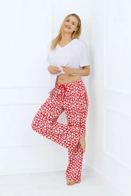 Italian Fashion Evora dł.sp. Nocna spodnie, druk/czerwony