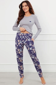 Italian Fashion Pulia dł.r. dł.sp. Nocna piżama, melanż/druk