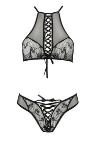 Passion Azalia set Nocna komplet biustonosz + stringi, black