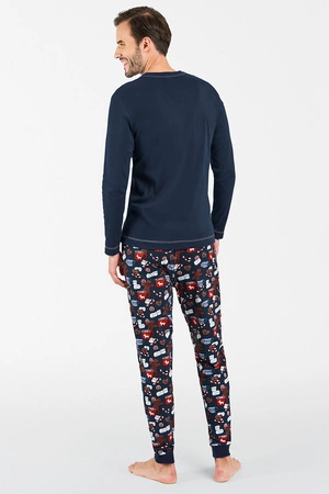 Italian Fashion Rojas dł.r. dł.sp. Nocna piżama, granat/druk