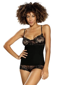 Dkaren Wiktoria Nocna komplet top + szorty, czarny