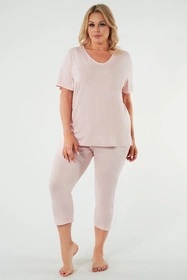Italian Fashion Puntini kr.r. sp.3/4 Nocna piżama, druk/pudrowy róż