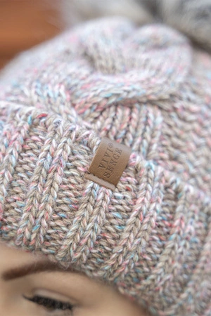 Vivisence 7014Kmpl Komplet czapka+komin, brązowy melanż