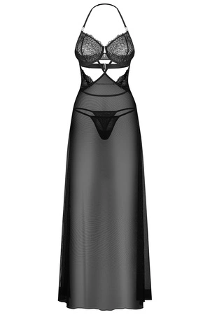 Obsessive Iliosa chemise Nocna komplet koszulka + stringi, czarny